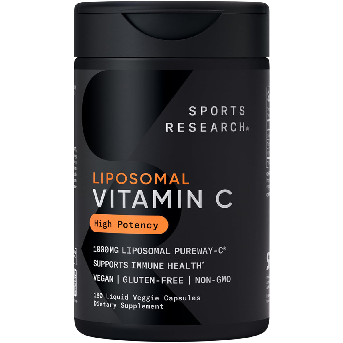 Sports Research High Potency Liposomal Vitamin C 1000 mg – Vegan, Non-GMO, Gluten Free | 180 Veggie Capsules - Calm Era