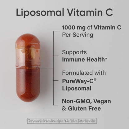 Sports Research High Potency Liposomal Vitamin C 1000 mg – Vegan, Non-GMO, Gluten Free | 180 Veggie Capsules - Calm Era