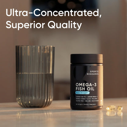 Sports Research Omega-3 Fish Oil 1250 - Triple Strength, MSC Certified, 180 Softgels - Calm Era