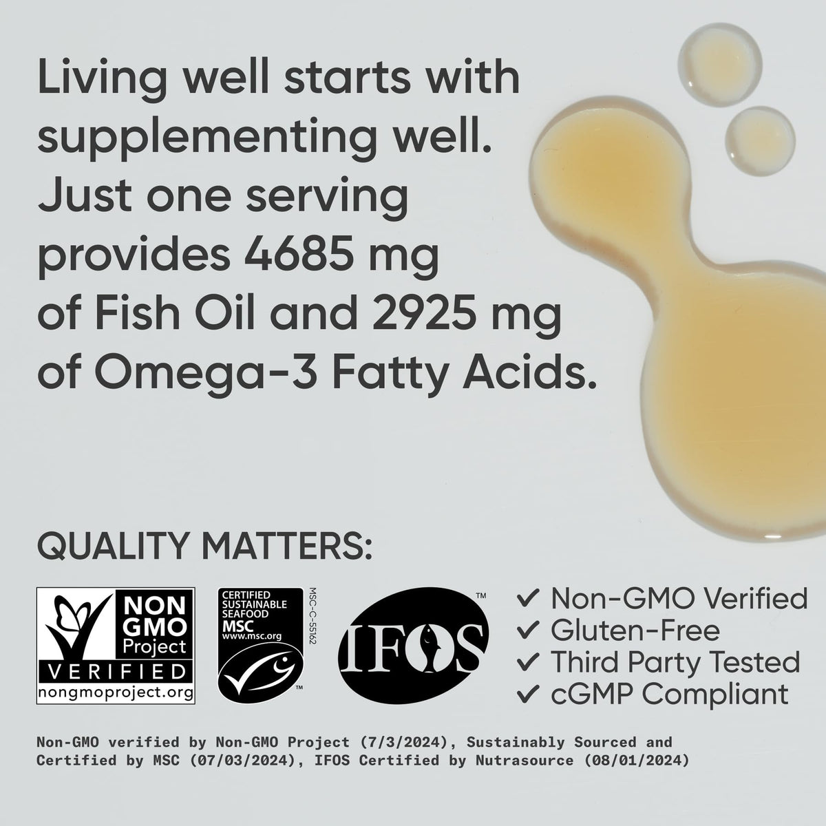 Aceite de pescado Sports Research Omega-3, botella de vidrio de 8oz – Sabor limón, abadejo silvestre de Alaska