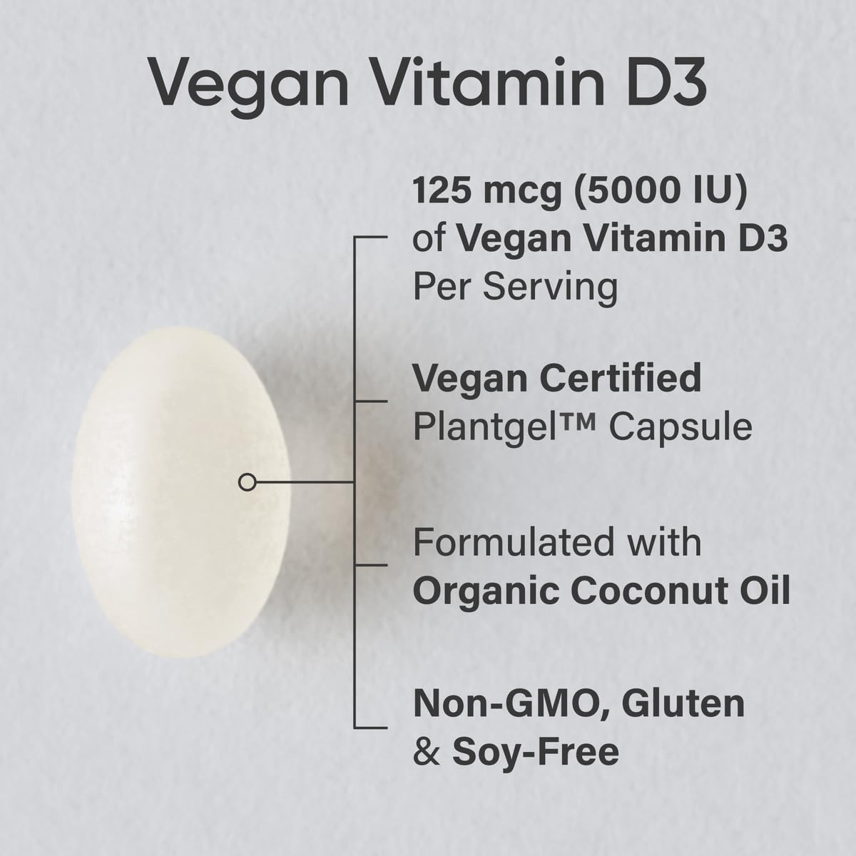Sports Research Vitamina D3 Vegana 5000 UI — 60 Cápsulas Blandas