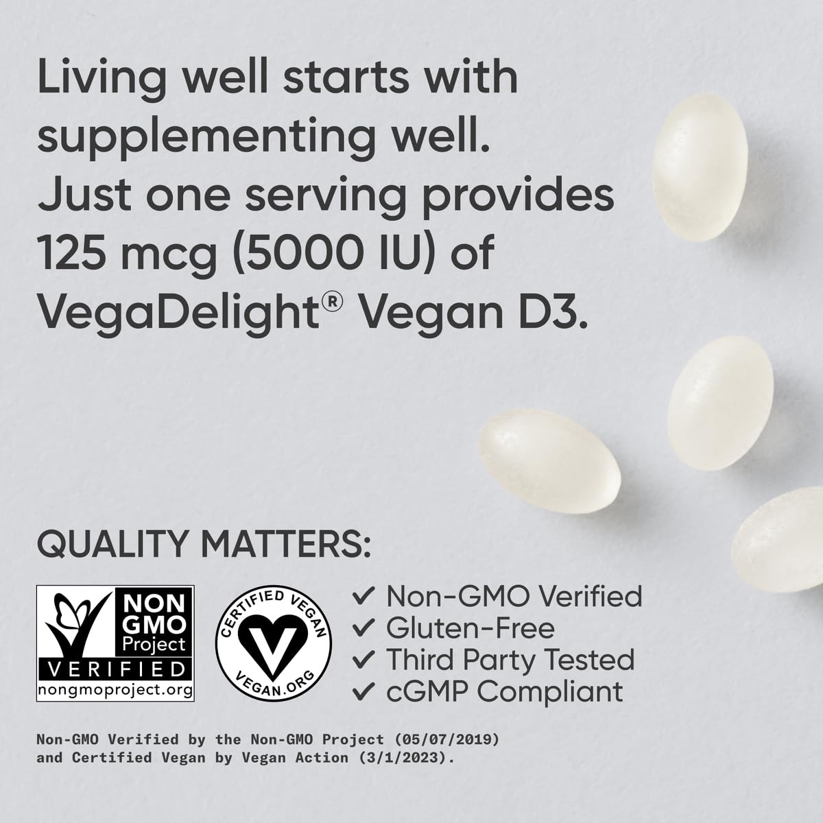 Sports Research Vitamina D3 Vegana 5000 UI — 60 Cápsulas Blandas