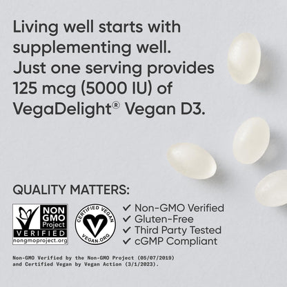 Sports Research Vitamina D3 Vegana 5000 UI — 60 Cápsulas Blandas