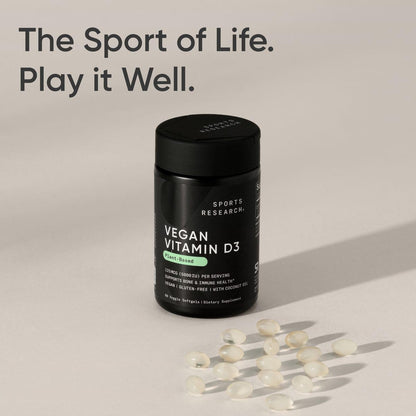 Sports Research Vitamina D3 Vegana 5000 UI — 60 Cápsulas Blandas