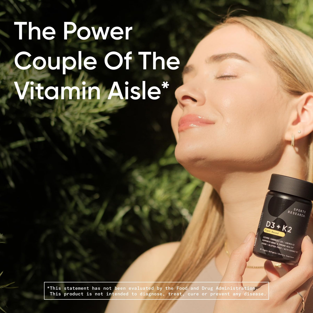 Sports Research Vitamin D3 + K2 with Coconut Oil – Vegan, 5000 IU D3, 100 mcg MK-7, 120 Softgels - Calm Era