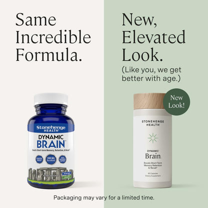 Stonehenge Health Dynamic Brain Supplement with BacoMind – Memory, Retention & Recall (40 Nootropics) - Calm Era