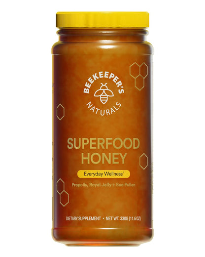 Miel Superfood de Beekeeper's Naturals – Polen de Abeja, Jalea Real y Propóleo 11.6oz