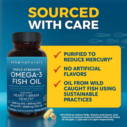 Triple Strength Omega-3 Fish Oil 2500mg | 180 Softgels | IFOS Certified