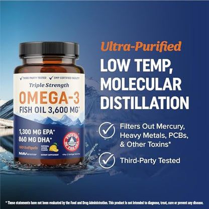Aceite de pescado Omega-3 de triple concentración