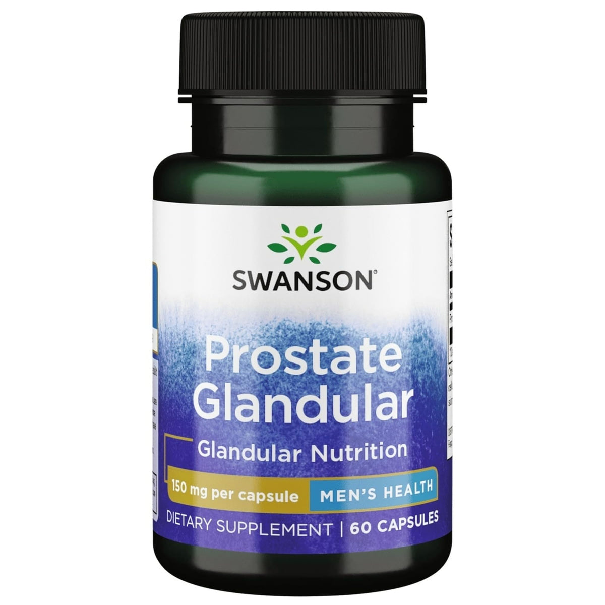 Swanson Prostate Glandular supplement bottle on a white background