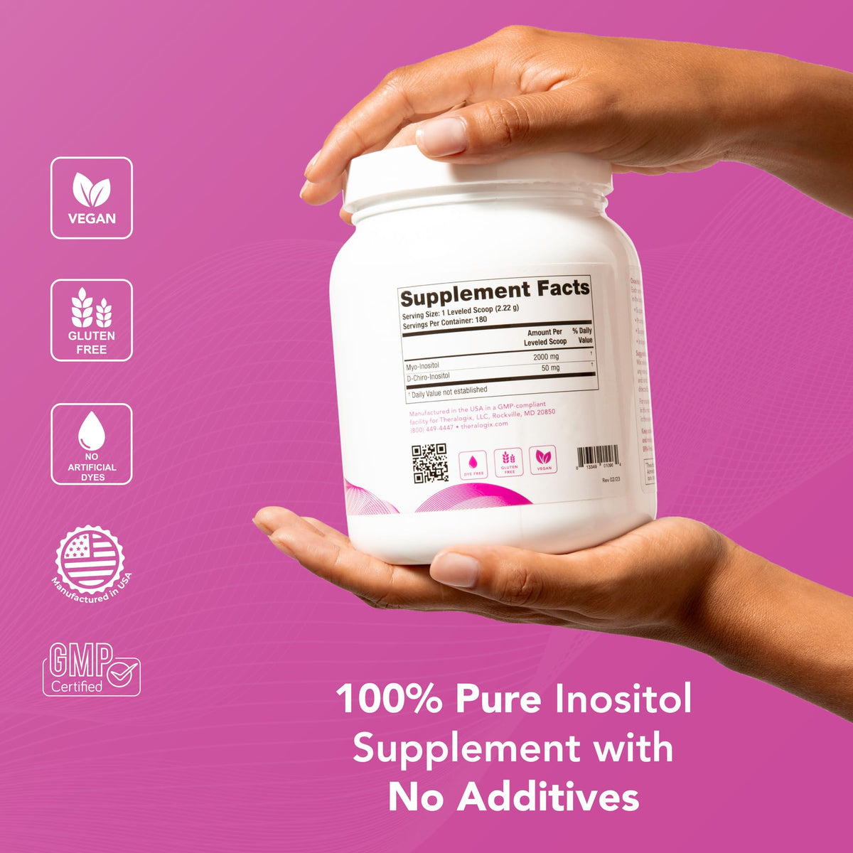Theralogix Ovasitol Inositol Powder – 400 g (180 Servings) | Myo-Inositol & D-Chiro Inositol for Hormone Balance & Ovarian Function, NSF Certified - Calm Era