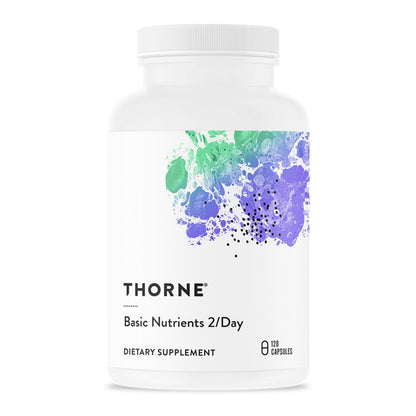 Thorne Basic Nutrients 2/Day dietary supplement container on a white background