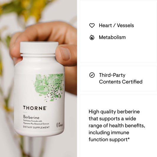 THORNE Berberine Dual Action with Phytosome Plus | Heart & GI Support