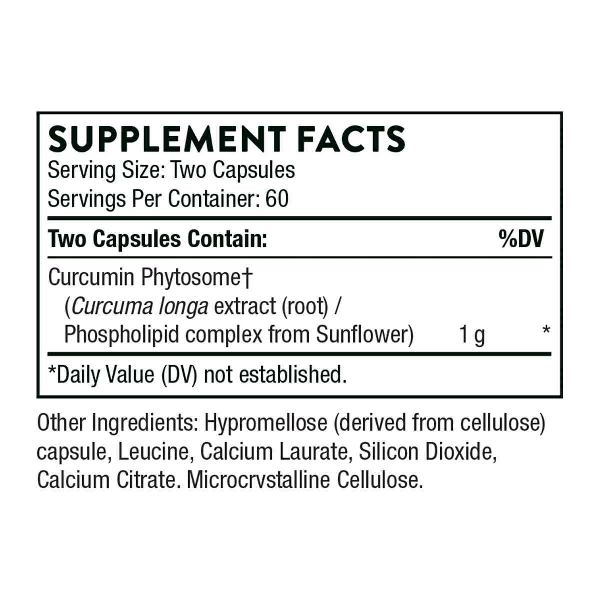THORNE Curcumina Fitosoma Meriva 1000 mg — Clínicamente estudiado, alta absorción | 60 porciones