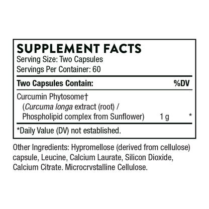 THORNE Curcumina Fitosoma Meriva 1000 mg — Clínicamente estudiado, alta absorción | 60 porciones