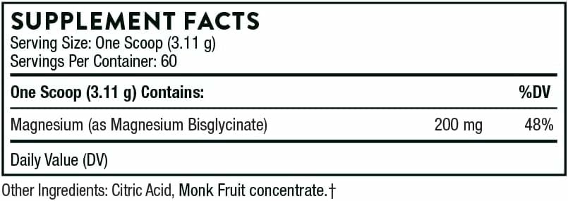 THORNE Magnesium Bisglycinate Powder – 60 Servings, 6.5 oz Jar | Sleep, Metabolism & Heart Health - Calm Era