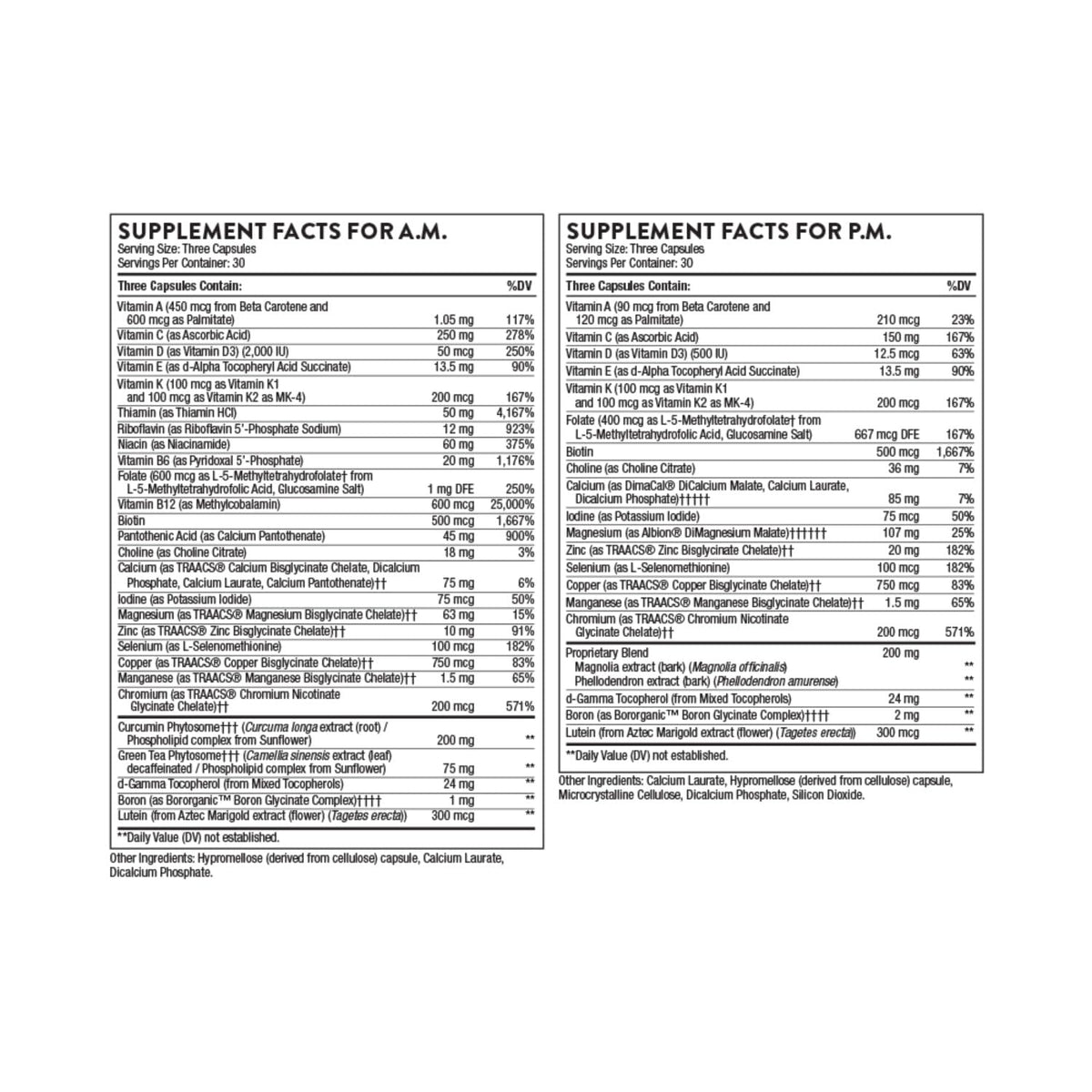 Thorne Multi-Vitamin Elite AM & PM – 180 Capsules - Calm Era