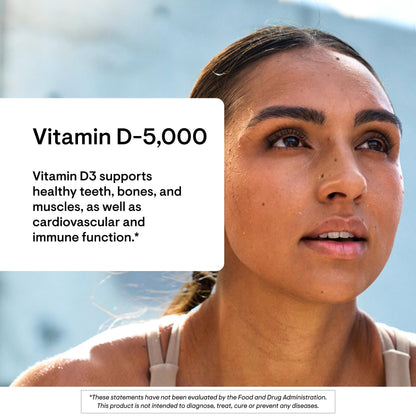 THORNE Vitamina D-5000 | D3 para huesos, sistema inmunitario y rendimiento | NSF