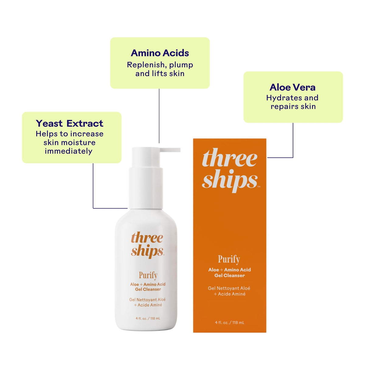 Three Ships Purify Aloe + Amino Acid Gel Cleanser - Calm Era