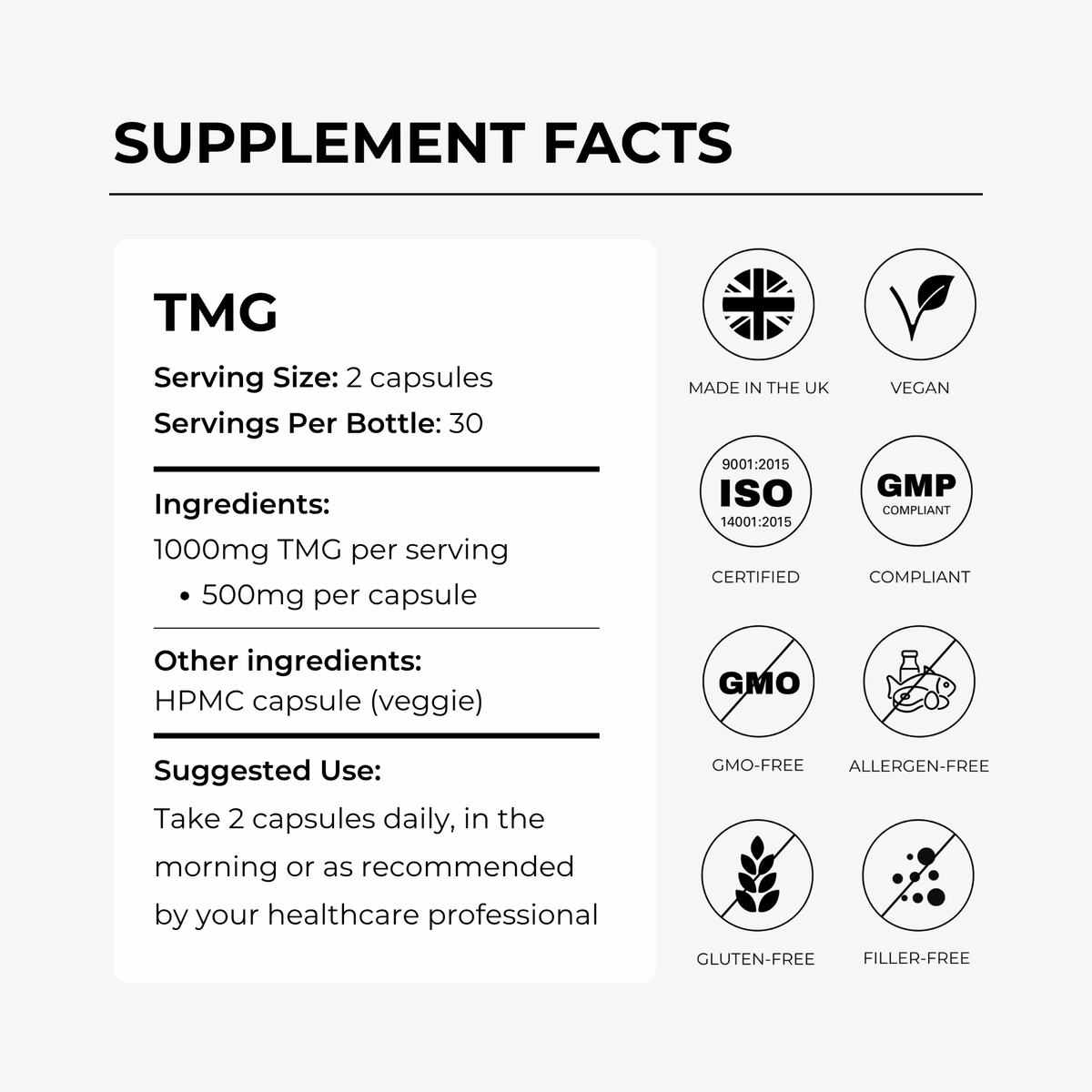 TMG 1000mg (Trimetilglicina)