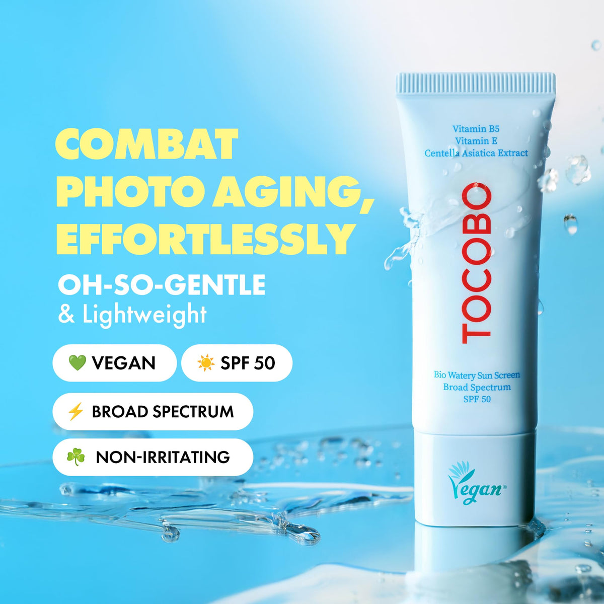 TOCOBO Bio Watery Sunscreen SPF 50 — Serum-Like Formula - Calm Era
