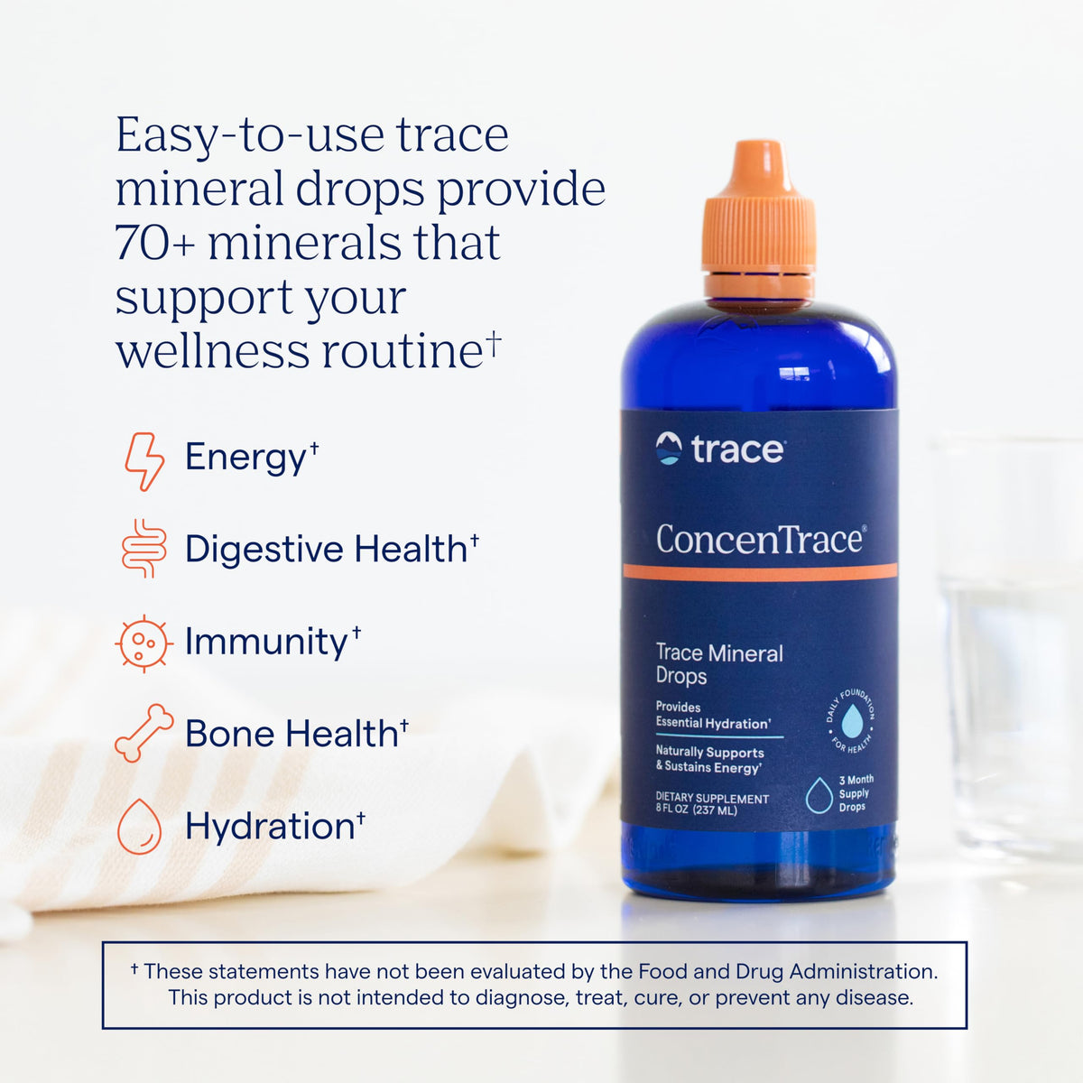 Gotas ConcenTrace de Trace Minerals | Más de 70 minerales iónicos para la energía, la digestión y la hidratación