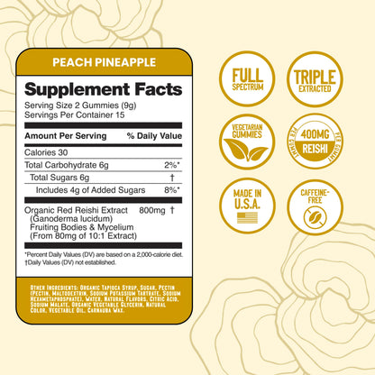 Troomy Reishi Calm Gummies — Pineapple Peach, 60ct