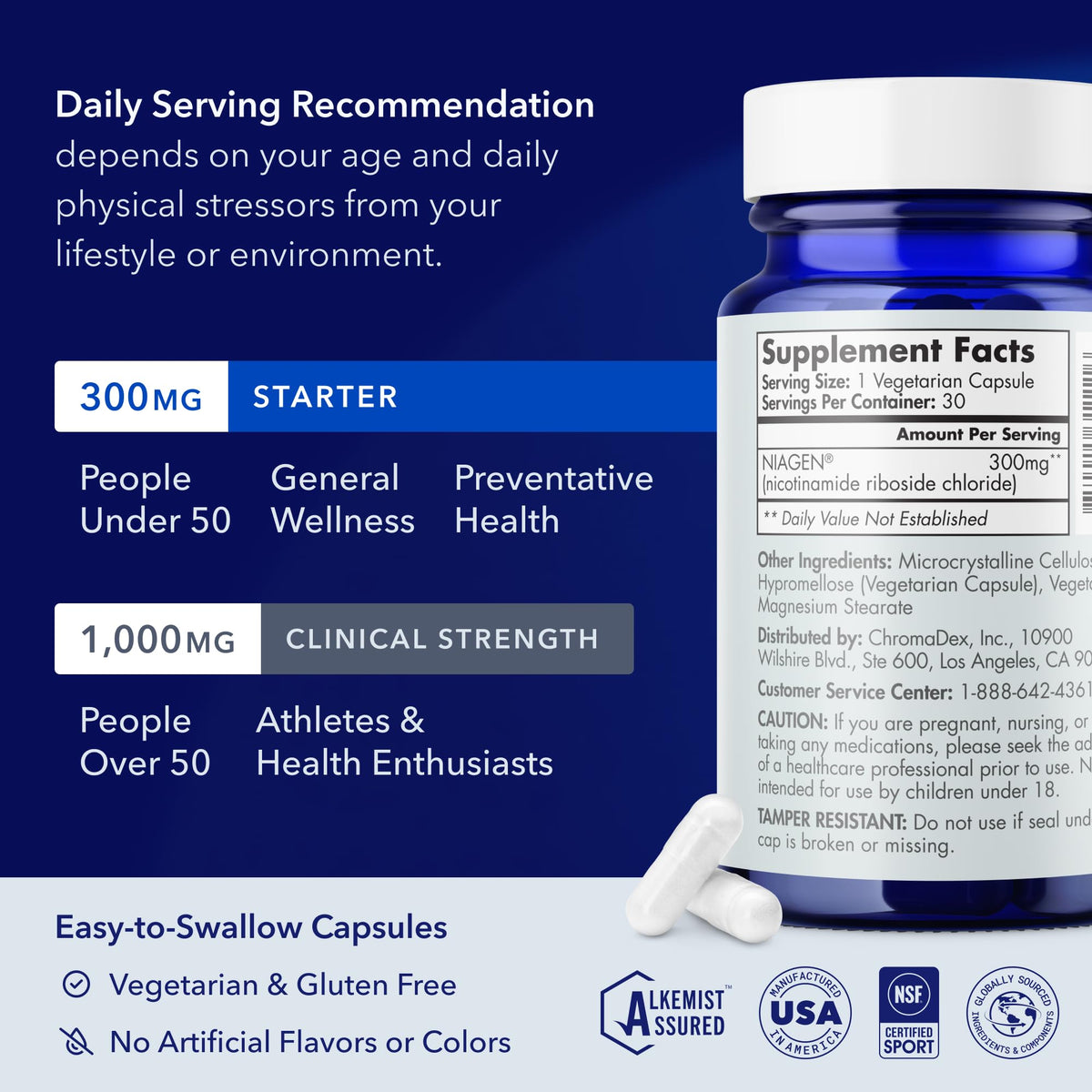 TRU NIAGEN NAD+ Supplement – 300 mg NR, 30 Servings | Anti-Aging & Cellular Energy