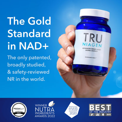 TRU NIAGEN Patented NAD+ Supplement | Nicotinamide Riboside 300mg | 30 Servings | 2 Bottles