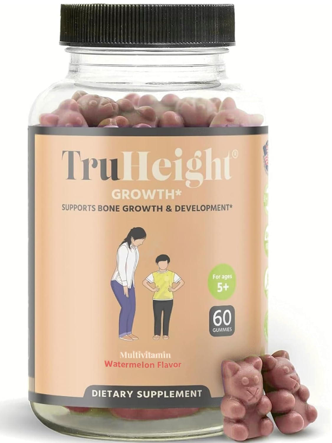 TruHeight Growth Gummies (Watermelon) – Natural Growth Support for Kids & Teens - Calm Era