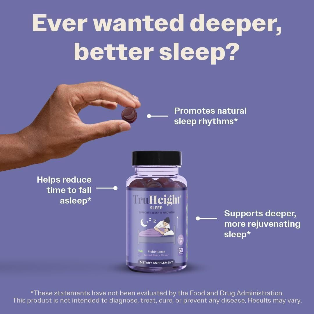 TruHeight Gomitas para dormir para niños y adolescentes – Ayuda natural para el sueño y el crecimiento