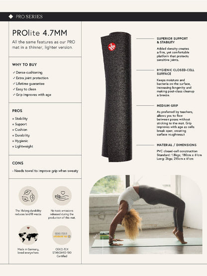 Manduka PROlite Yoga Mat – Standard 71" | 4.7mm | Premium Non-Slip