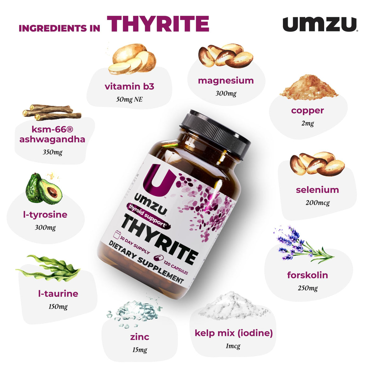 UMZU Thyrite Soporte para la Tiroides — 120 Cápsulas
