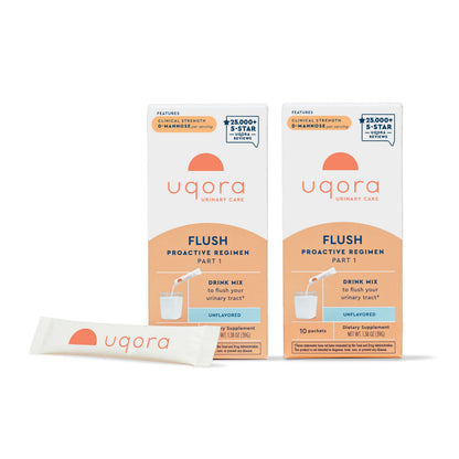 Uqora Flush - D-Mannose Urinary Health Drink Mix, 20 Packets (Unflavored) – Gluten-Free & Vegan - Calm Era