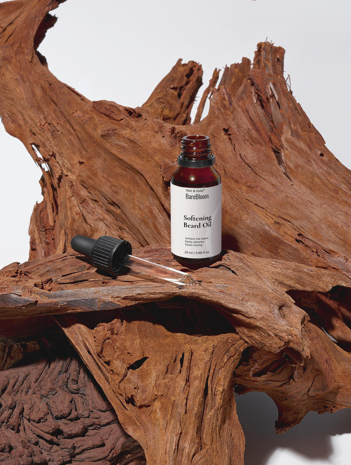Aceite Suavizante para Barba BareBloom Noir y Dorado