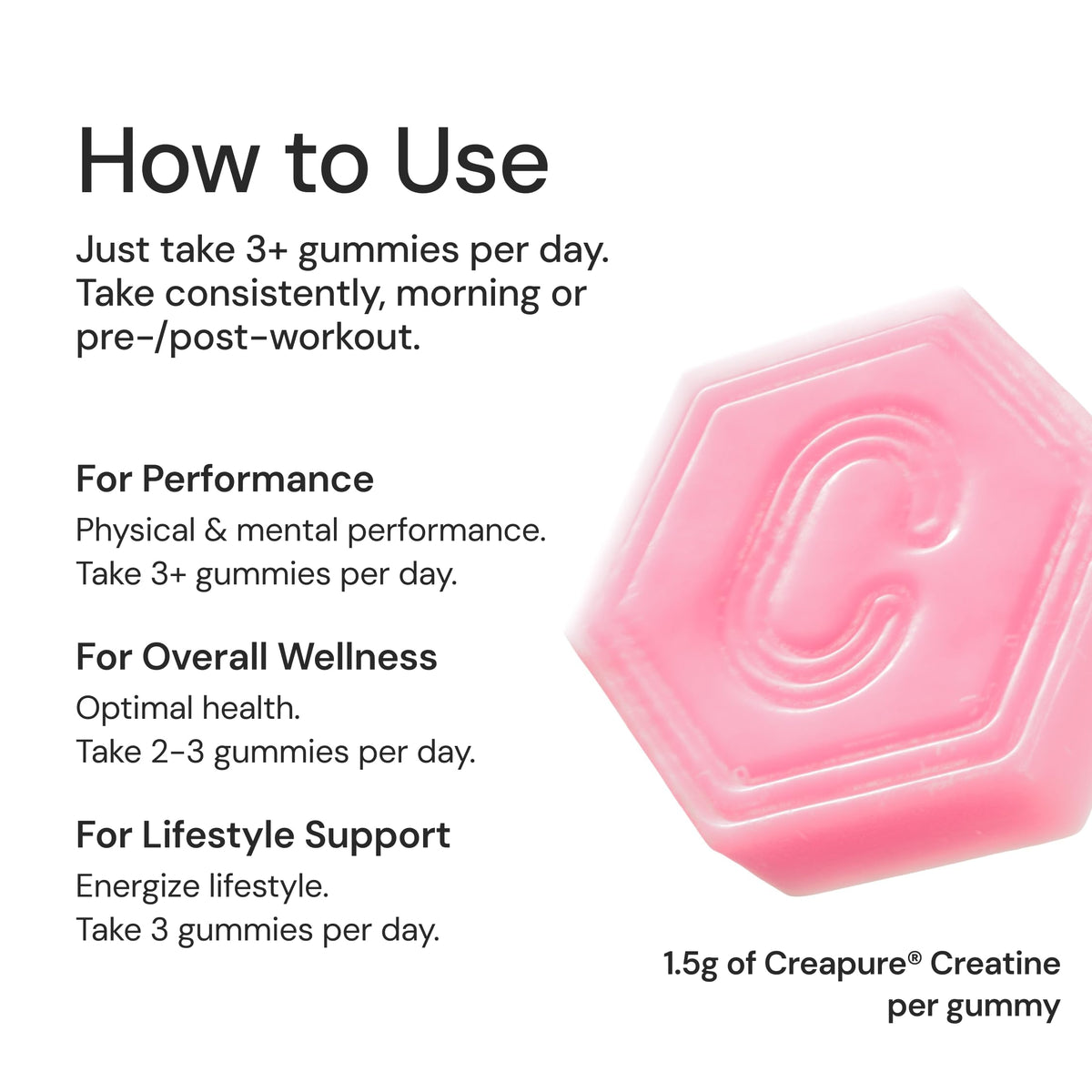 Create Creatine Monohydrate Gummies 1.5g | Vegan Anti-Melt Orange Flavour