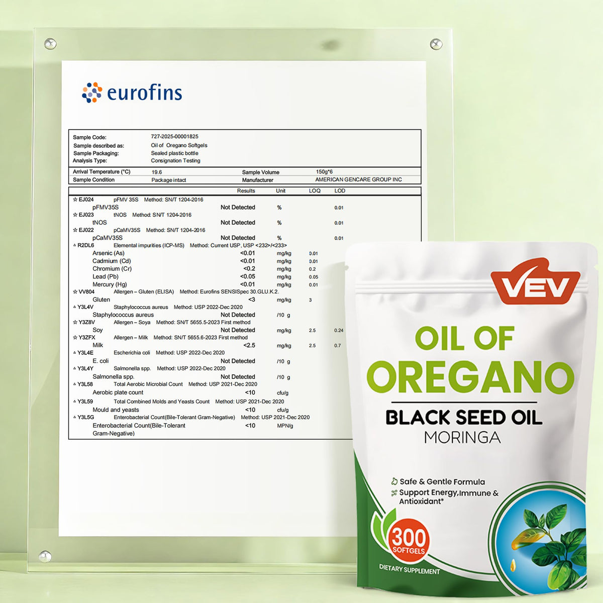 VEV Oil of Oregano 300mg with Black Seed Oil & Moringa | 150-Day Supply