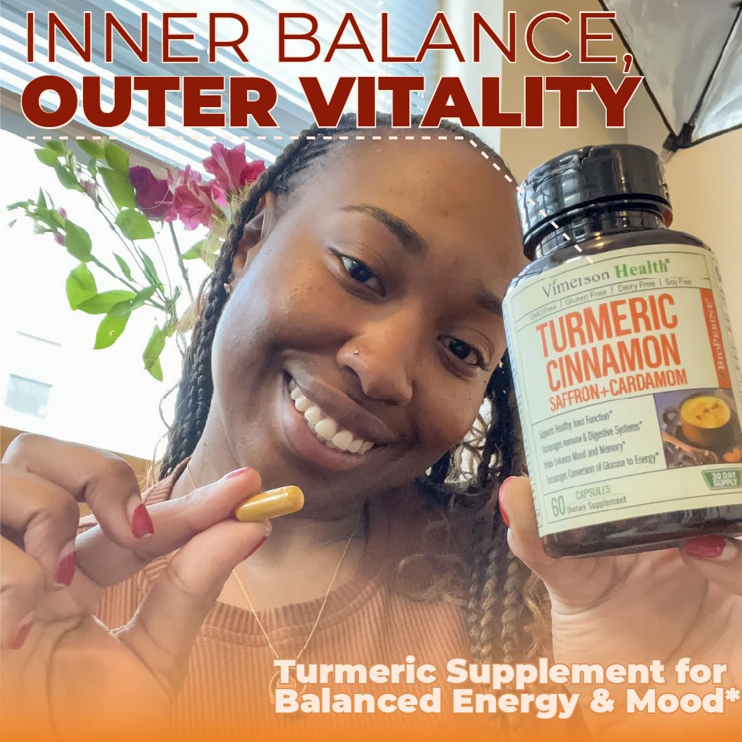Vimerson Health Saffron Supplement – Turmeric, Cinnamon & Cardamom | 2-Pack - Calm Era