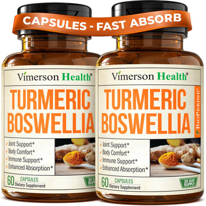 Vimerson Health Turmeric Curcumin with Boswellia & Ginger – 95% Curcuminoids | 2-Pack - Calm Era
