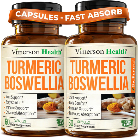 Vimerson Health Turmeric Curcumin with Boswellia & Ginger – 95% Curcuminoids | 2-Pack - Calm Era