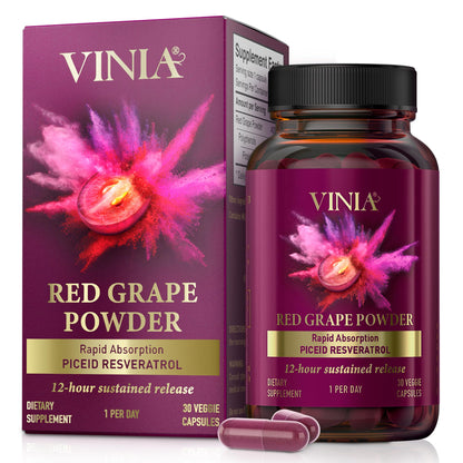 VINIA Piceid Resveratrol – Blood Flow & Heart Health | 30 Capsules - Calm Era
