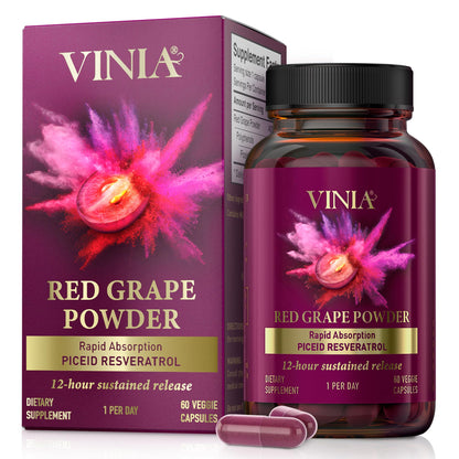 VINIA Piceid Resveratrol – Blood Flow & Heart Health | 60 Capsules - Calm Era