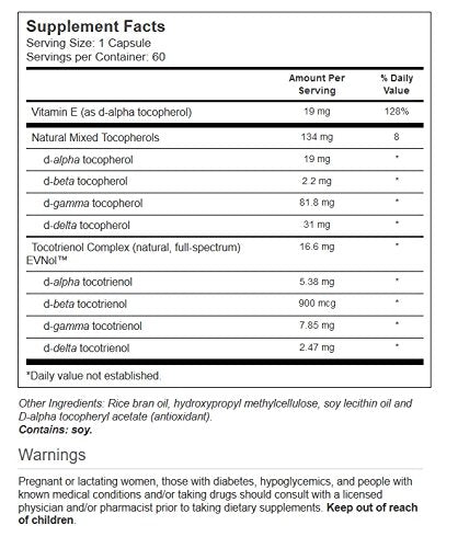 Vitacost Vitamina E y Complejo de Tocotrienoles — 60 Cápsulas