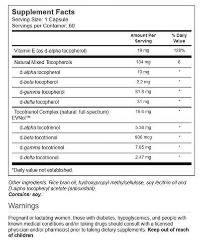 Vitacost Vitamina E y Complejo de Tocotrienoles — 60 Cápsulas