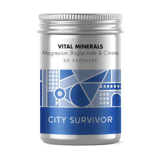 City Survivor Vital Minerals Magnesio - Mezcla de Glicinato y Citrato
