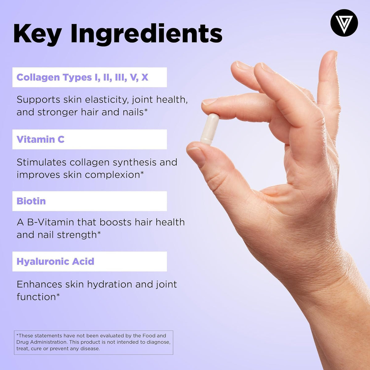 Vital Vitamins Multi Collagen Plus (Paquete de 2) – Biotina, Ácido Hialurónico y Vitamina C para Cabello, Piel y Uñas | Colágeno Tipo I–X (Mujeres y Hombres)