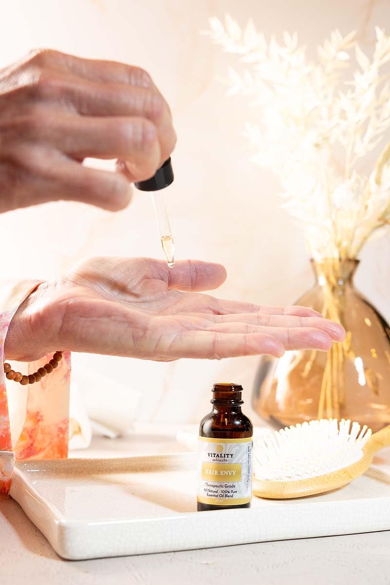 Vitality Hair Envy – Suero natural para el crecimiento del cabello con 15 extractos de plantas y aceites esenciales puros