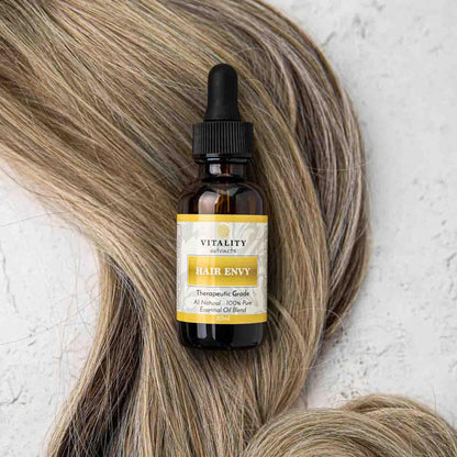 Vitality Hair Envy – Suero natural para el crecimiento del cabello con 15 extractos de plantas y aceites esenciales puros