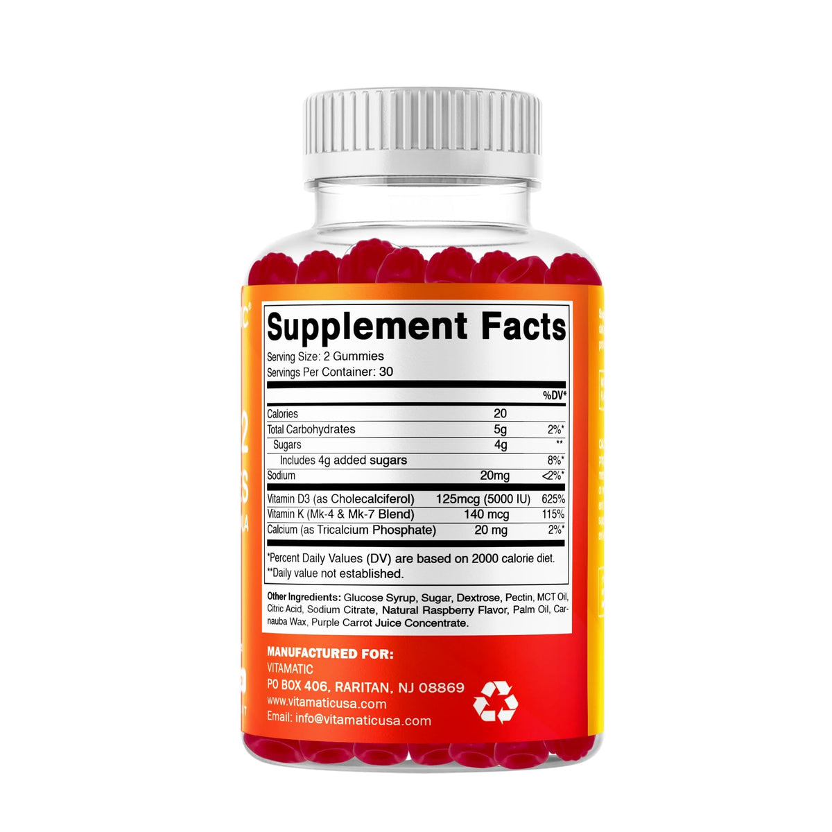 Gomitas Vitamatic de Vitamina D3 + K2 — 60 unidades