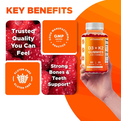 Gomitas Vitamatic de Vitamina D3 + K2 — 60 unidades